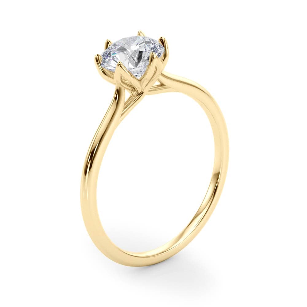 Tulip Solitaire Engagement Ring, style 85264, Angle view in yellow gold