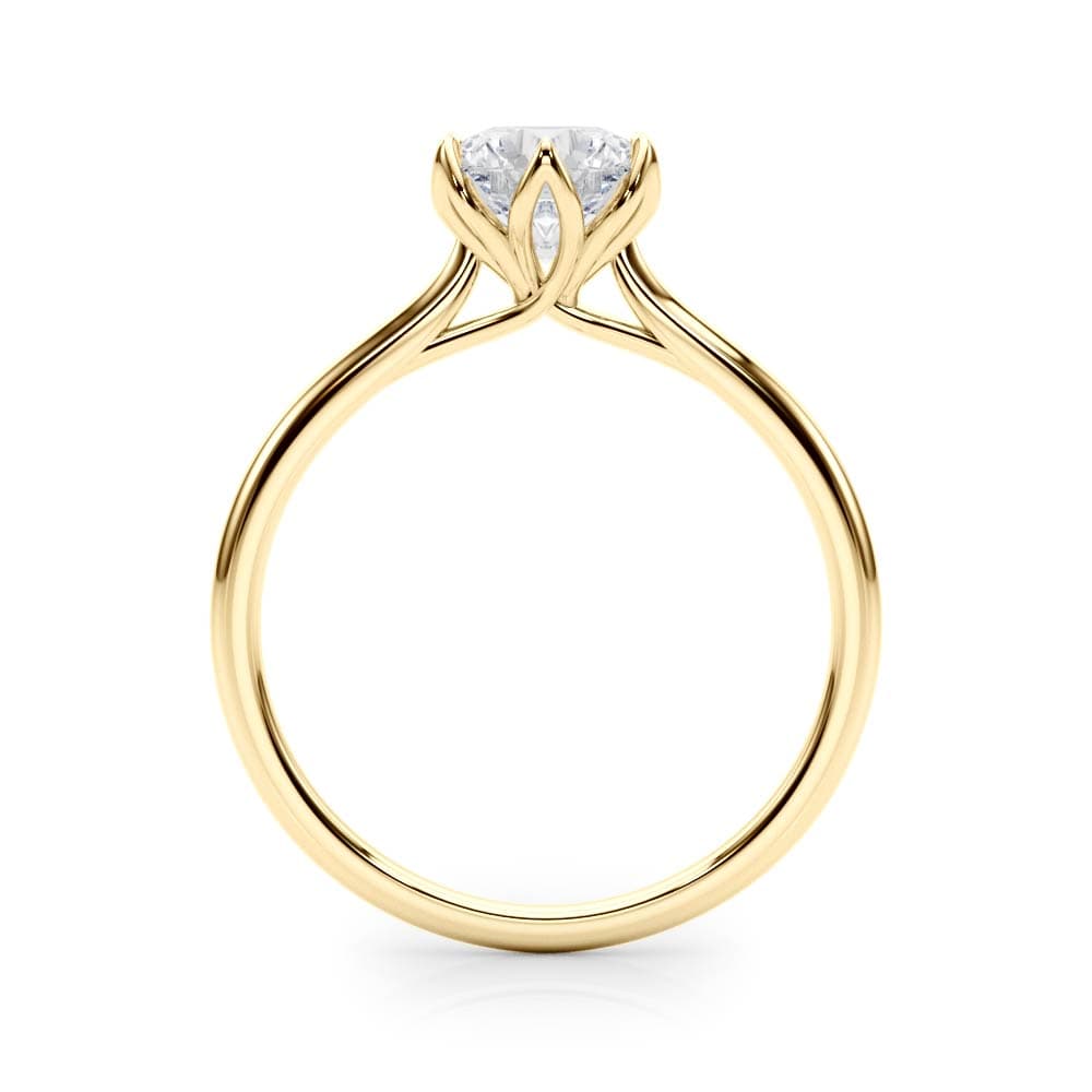 Tulip Solitaire Engagement Ring, style 85264, Side view in yellow gold