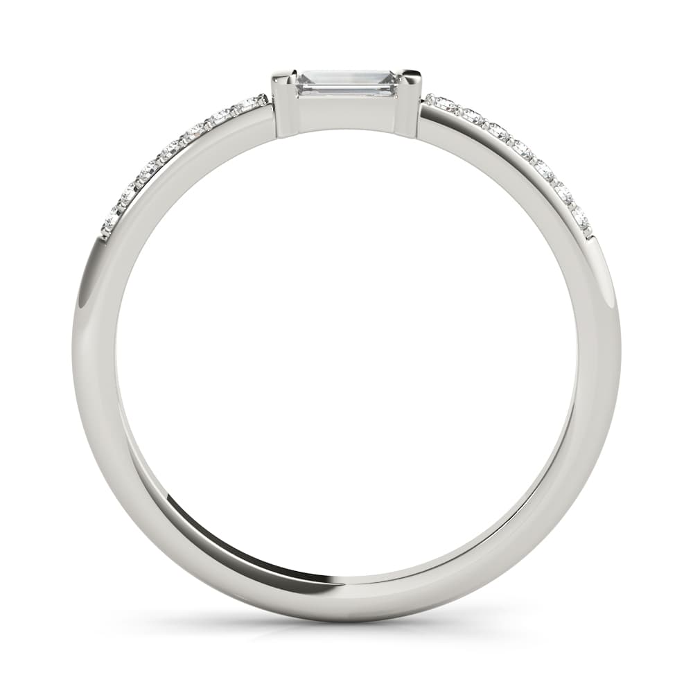 Accented East-West Baguette Ring (0.19 ct. tw.), Side view in white gold or platinum