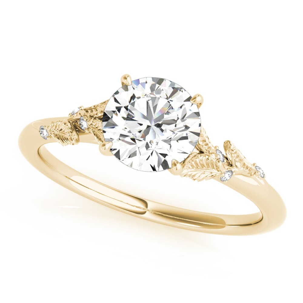 Nature Inspired Engagement Ring, style 85275, Front view in yellow gold