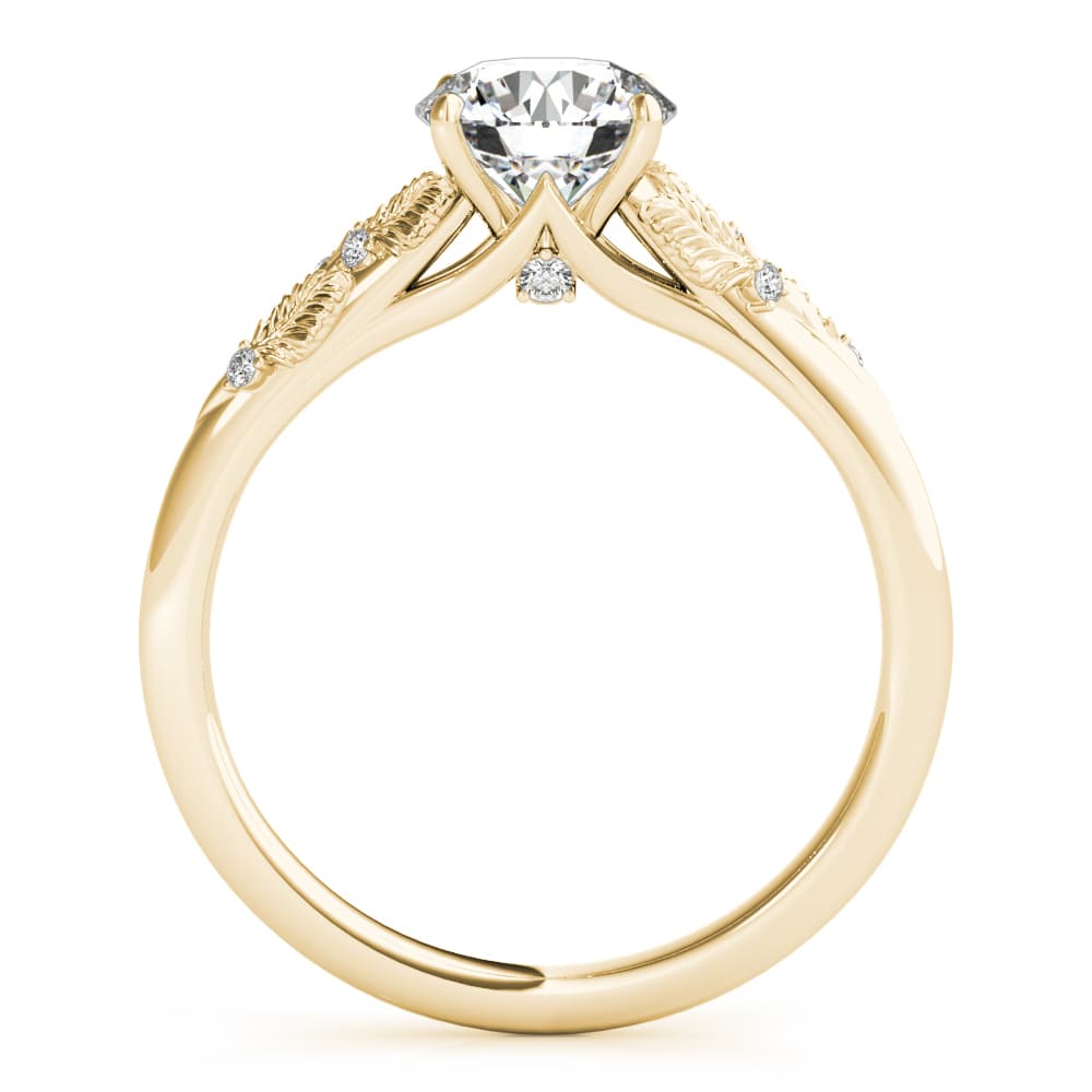 Nature Inspired Engagement Ring, style 85275, Side view in yellow gold