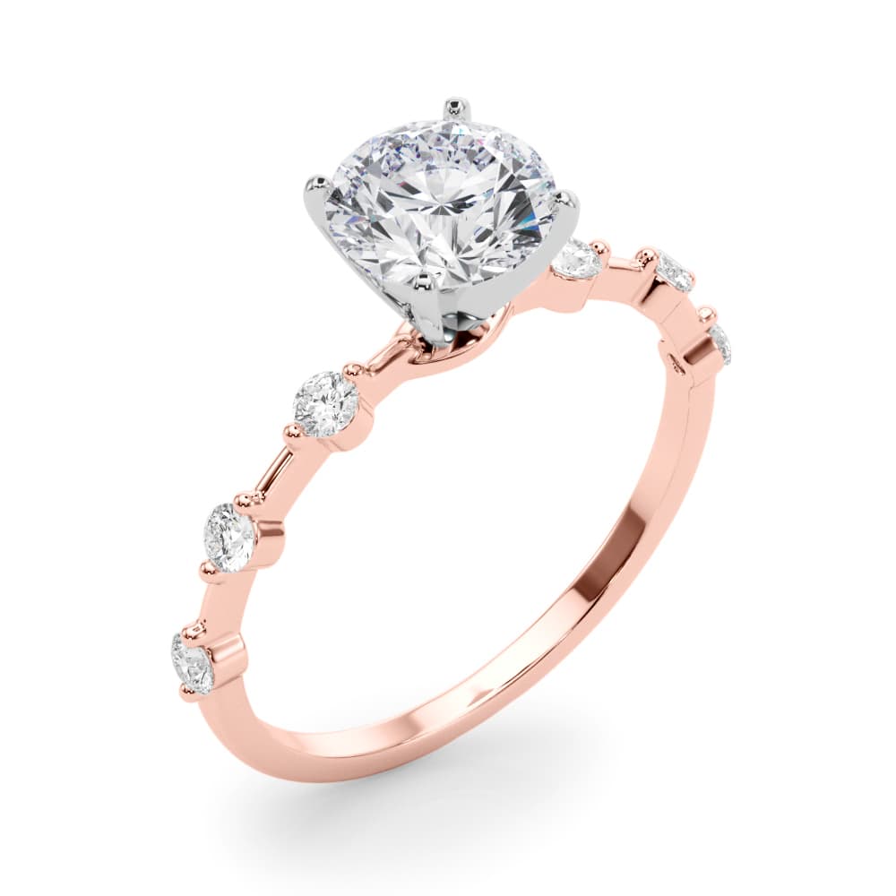 Diamond Engagement Ring, style 85280, Angle view in rose gold