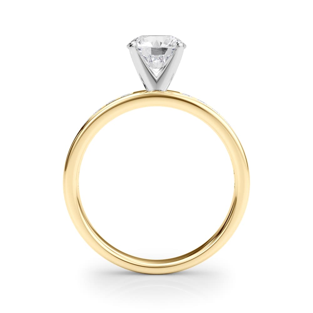 Channel Set Engagement Ring, style 85287, Side view in yellow gold