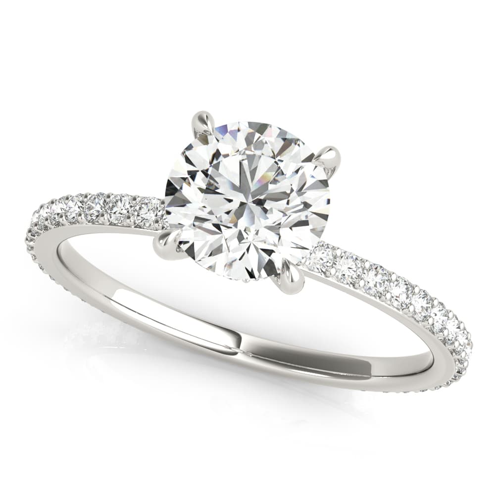 Round Hidden Halo Engagement Ring — style 85292 in 10k White Gold