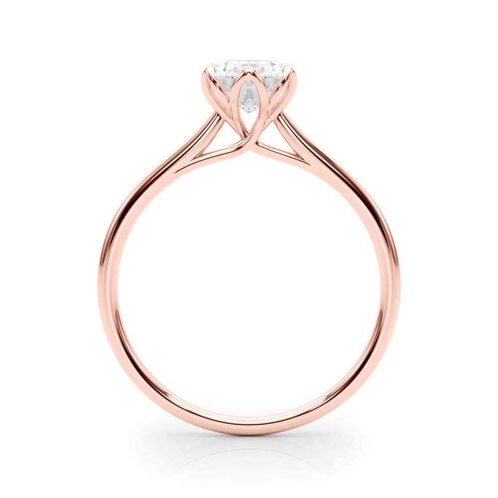 Oval Tulip Solitaire Engagement Ring, style 85305, Side view in rose gold