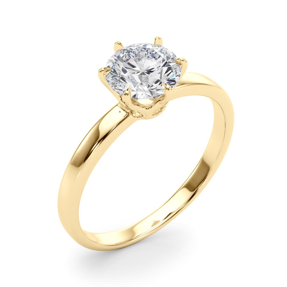 Solitaire Engagement Ring, style 85327, Angle view in yellow gold