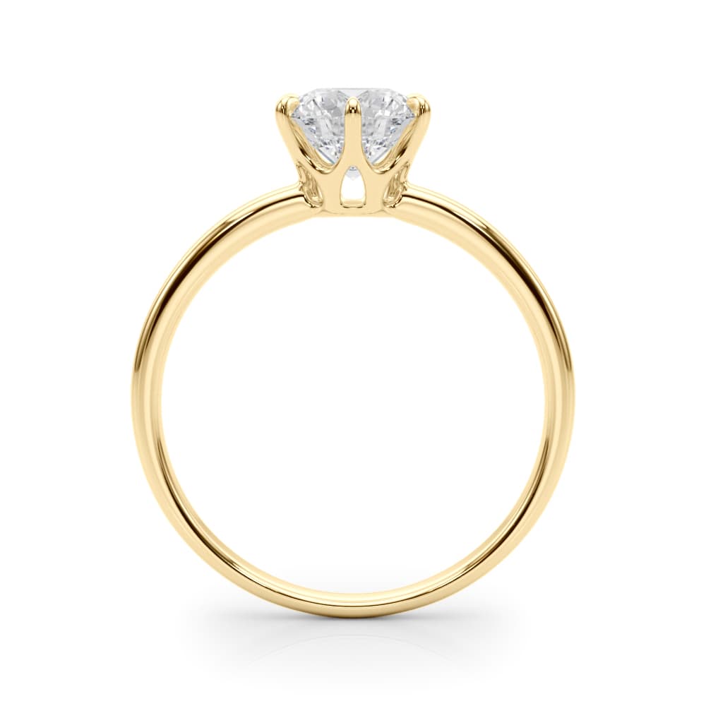 Solitaire Engagement Ring, style 85327, Side view in yellow gold