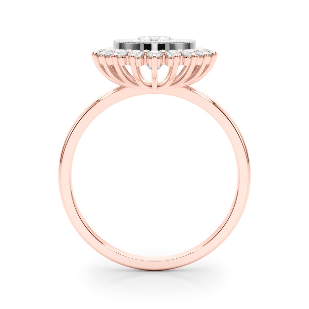 Engagement Ring Ov Center, style 85342, Side view in rose gold