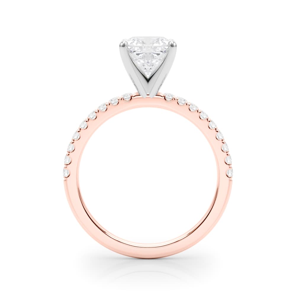 Single Row Engagement Ring, style 85352, Side view in rose gold