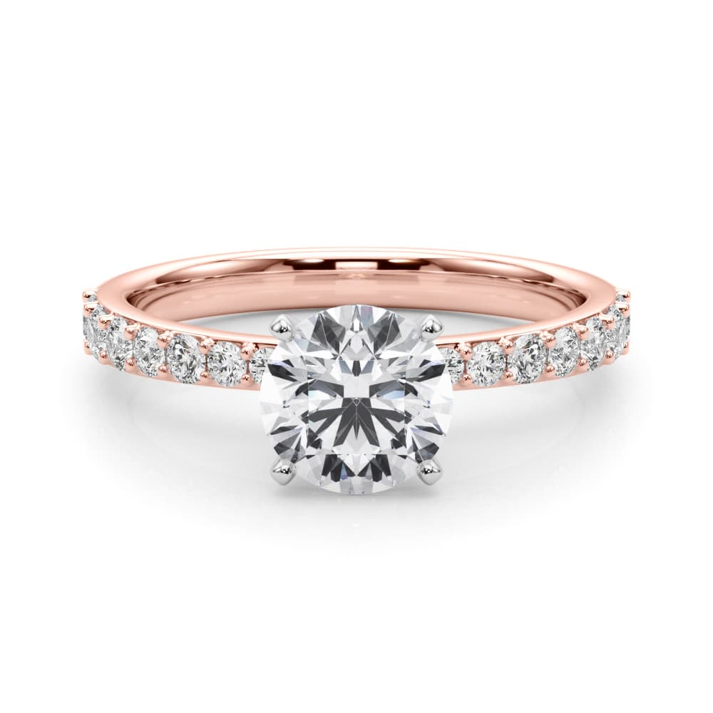 Single Row Prong Set Engagement Ring, style 85362, On hand view in rose gold
