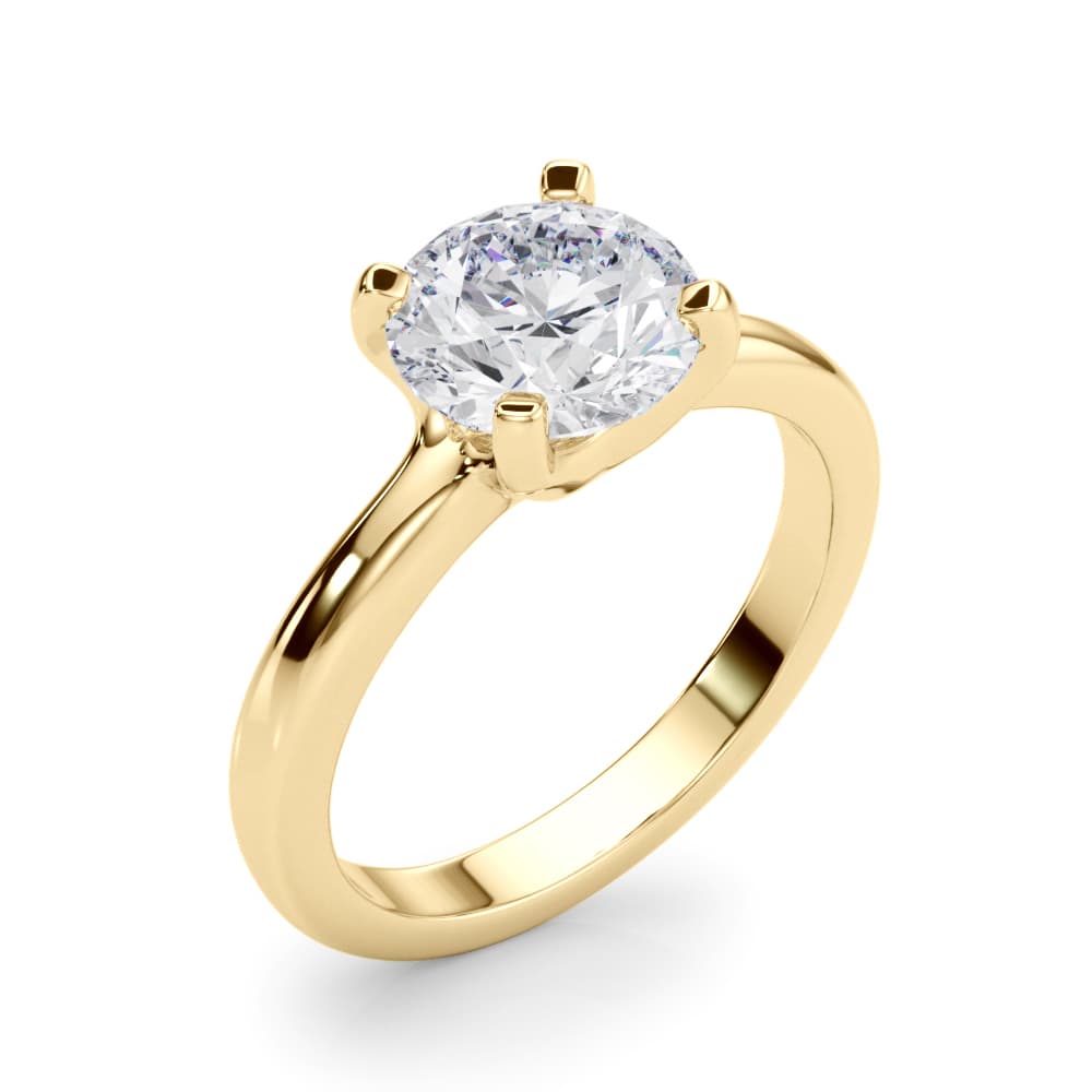 Round Solitaire Engagement Ring, style 85441, Angle view in yellow gold