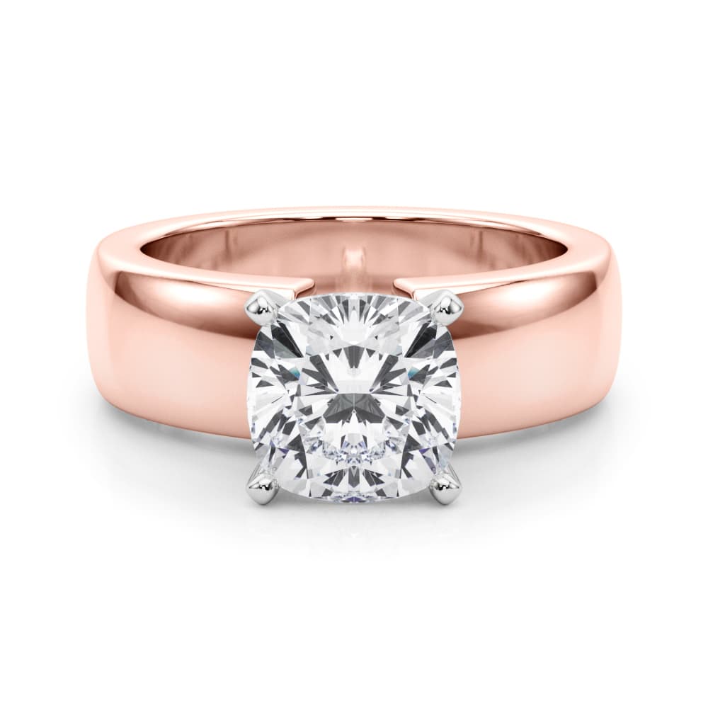 Solitaire Engagement Ring, style 85458, On hand view in rose gold