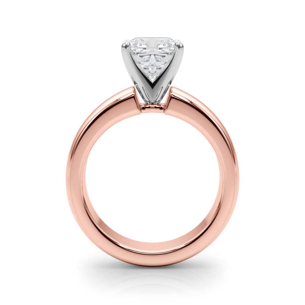 Solitaire Engagement Ring, style 85458, Side view in rose gold
