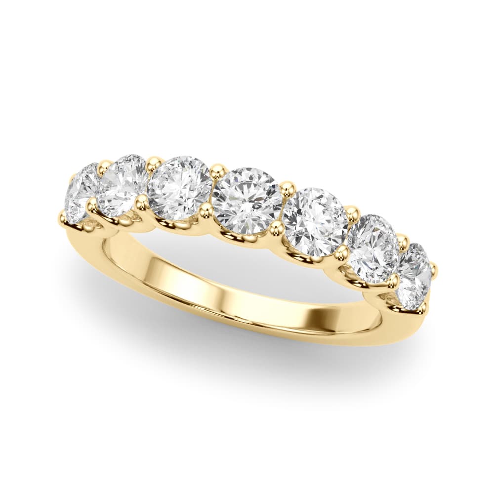 Shared U-Prong Band (0.7 ct. tw.), Front view in yellow gold