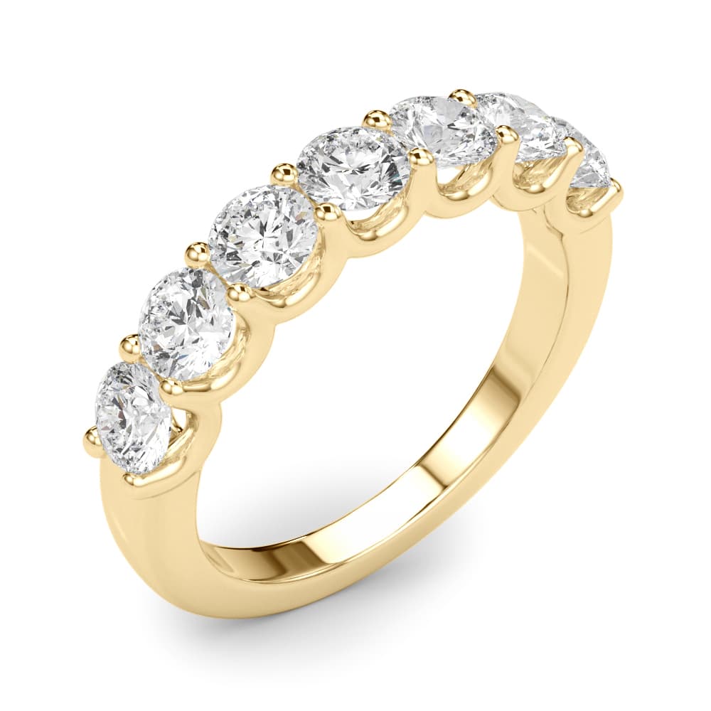 Shared U-Prong Band (0.7 ct. tw.), Angle view in yellow gold