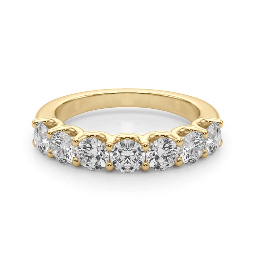 Shared U-Prong Band (0.7 ct. tw.), On hand view in yellow gold