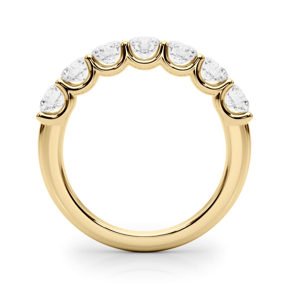 Shared U-Prong Band (0.7 ct. tw.), Side view in yellow gold