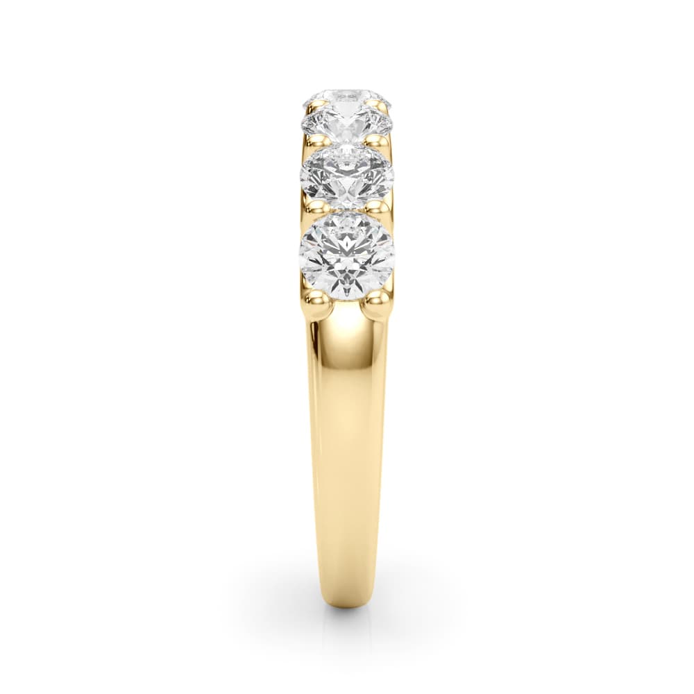 Shared U-Prong Band (0.7 ct. tw.), Top view in yellow gold