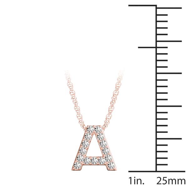 Initial A Pendant, On hand view in rose gold