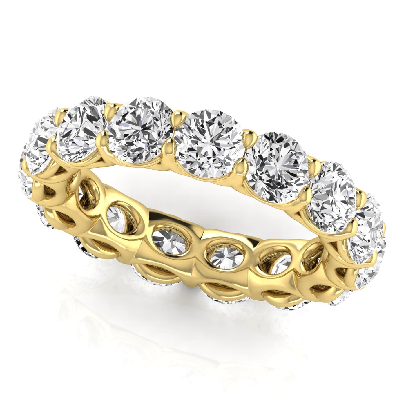 Round Diamond Eternity Band (5 3/8 ct. tw.), Front view in yellow gold