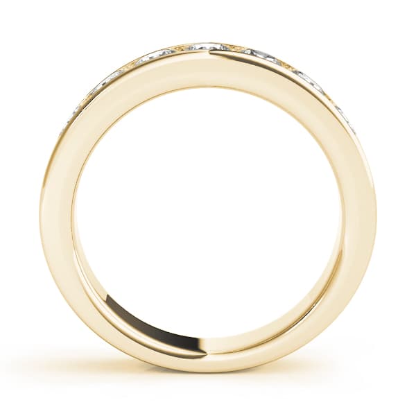 Channel Set Wedding Band (0.21 ct. tw.), Side view in yellow gold