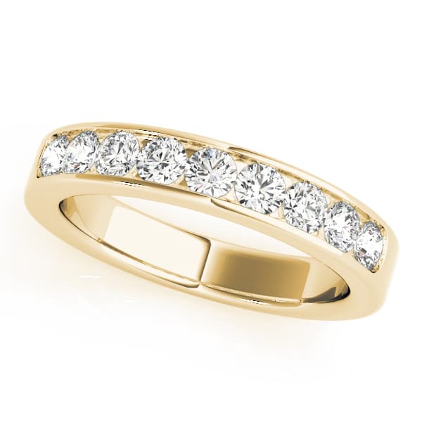 Channel Set Wedding Bands (1 1/3 ct. tw.), Front view in yellow gold