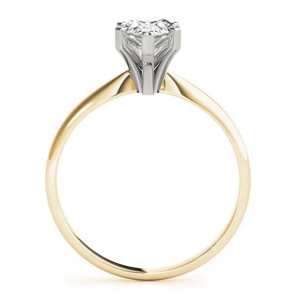 Solitaire Pear Engagement Ring, style F1622, Side view in yellow gold