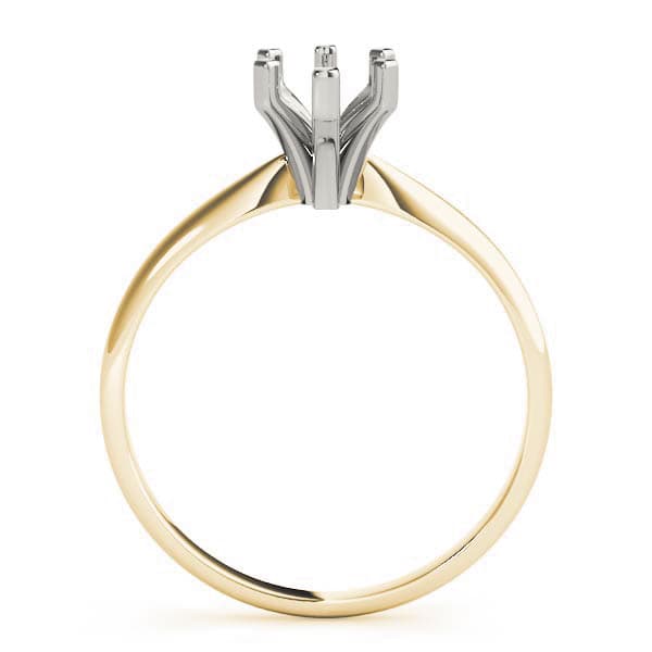 Solitaire Pear Engagement Ring, style F1622, Top view in yellow gold