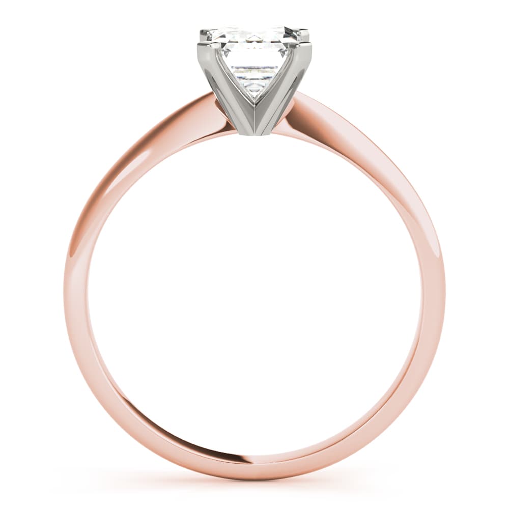 Solitaire Emerald Cut Engagement Ring, style F1626, Side view in rose gold
