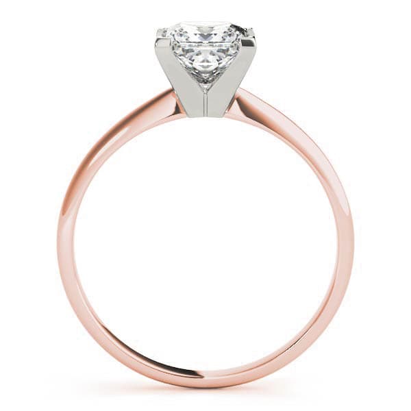 Solitaire Princess Cut Engagement Ring, style F1627, Side view in rose gold