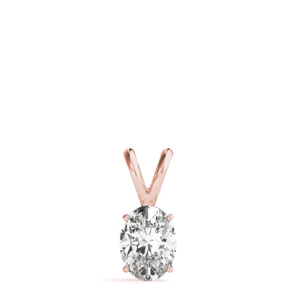 Oval Shaped Pendant, On hand view in rose gold