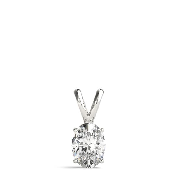 Oval Shaped Pendant, On hand view in white gold or platinum