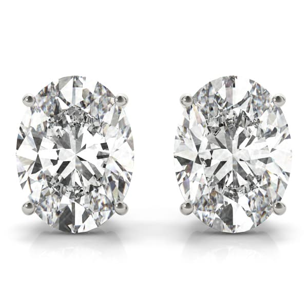 Oval Solitaire Basket Studs — 4X3 — View 1
