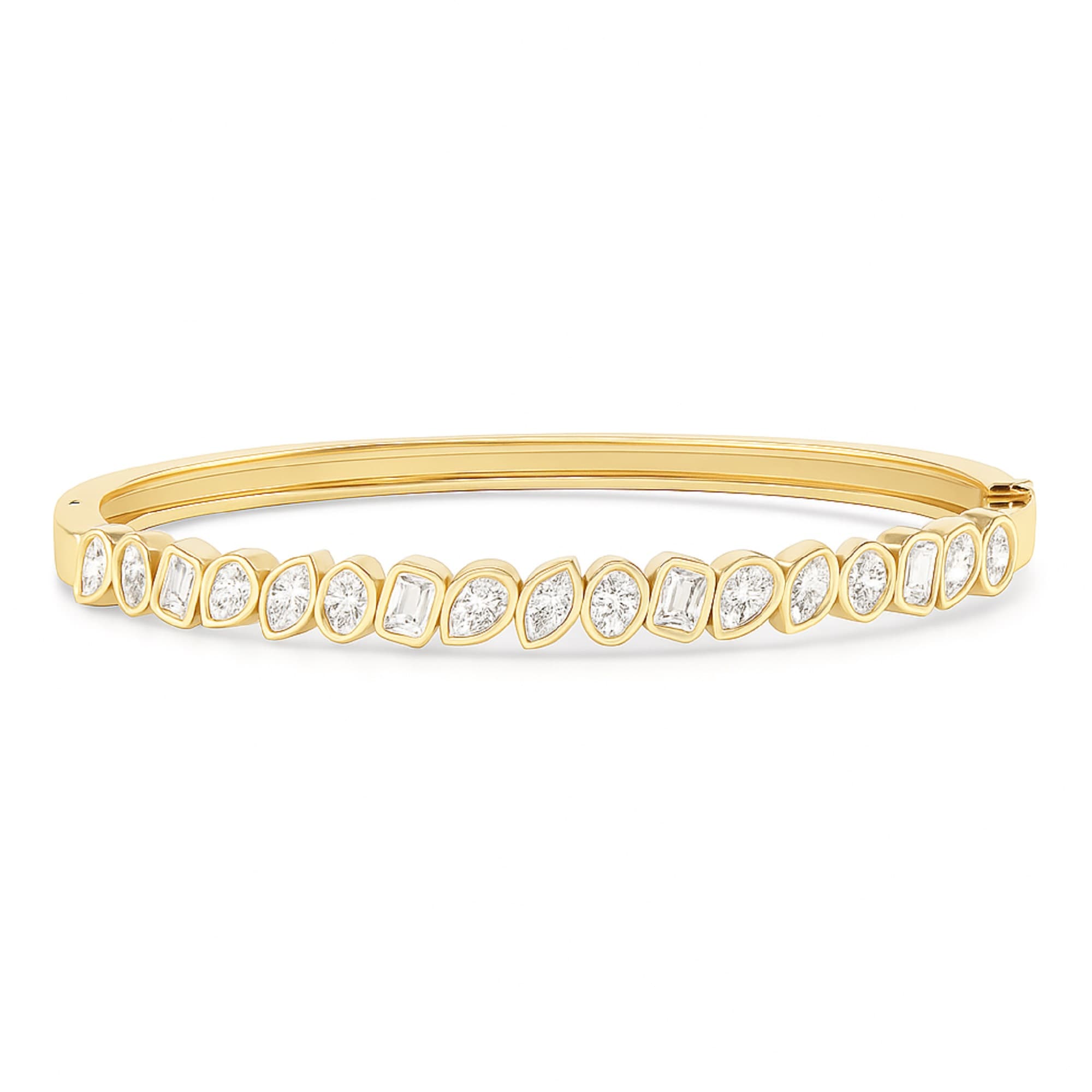 LGD Multi-Shape Bangle (4 ct. tw.), On hand view in yellow gold