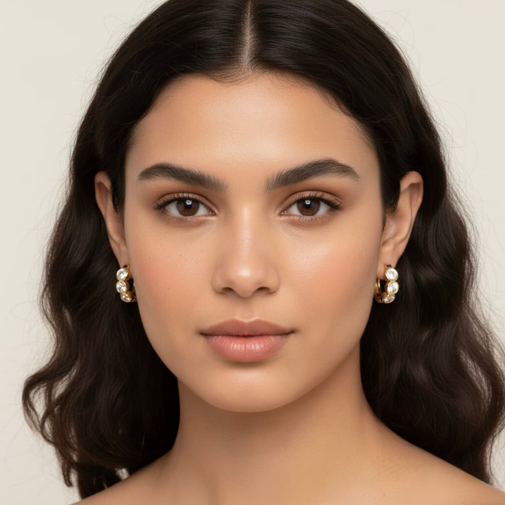 LGD 3-Stone Hoop Earrings (1.8 ct. tw.), Angle view in yellow gold