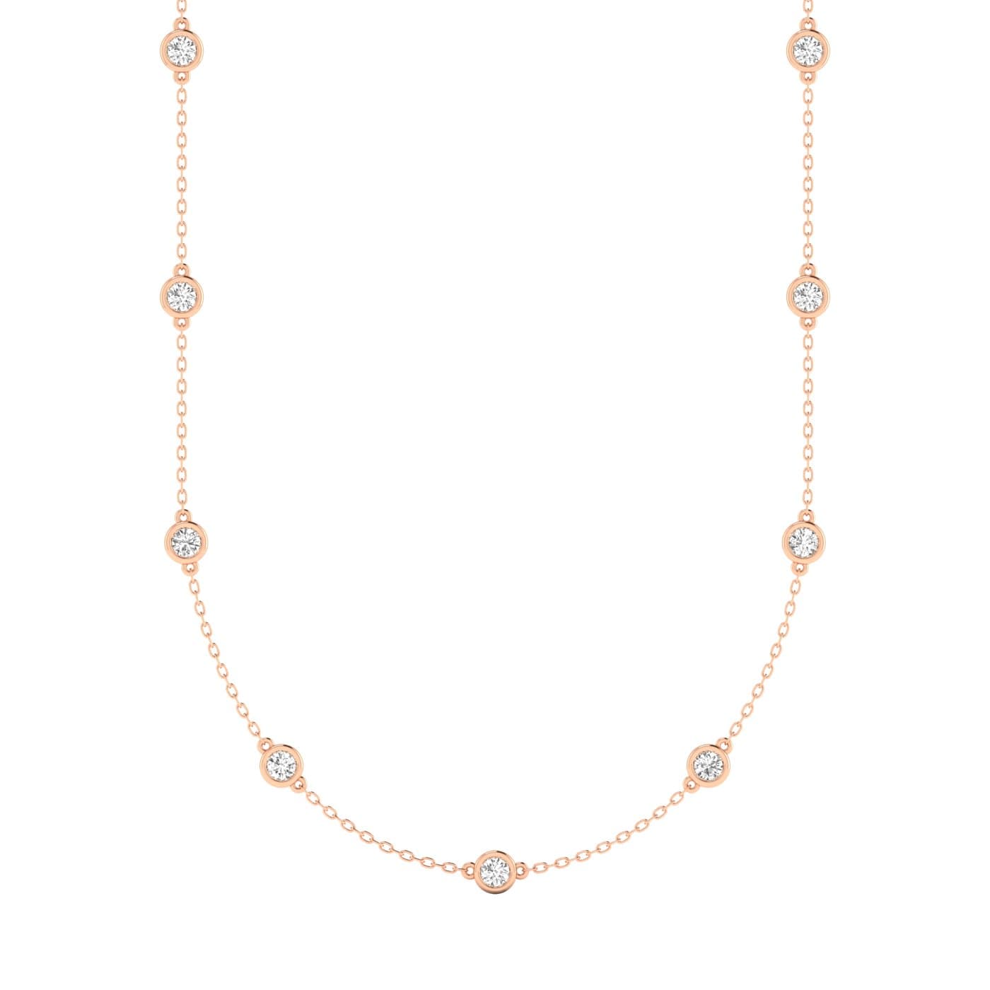 LGD Stationary Necklace (2 ct. tw.), Front view in rose gold