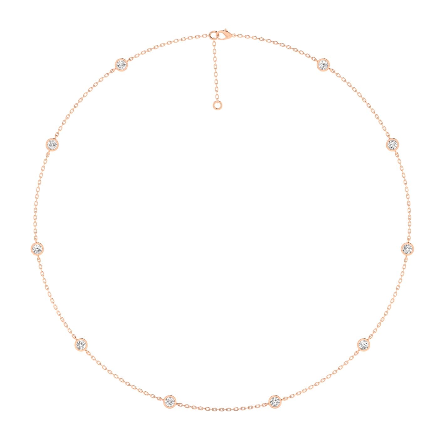 LGD Stationary Necklace (2 ct. tw.), Side view in rose gold