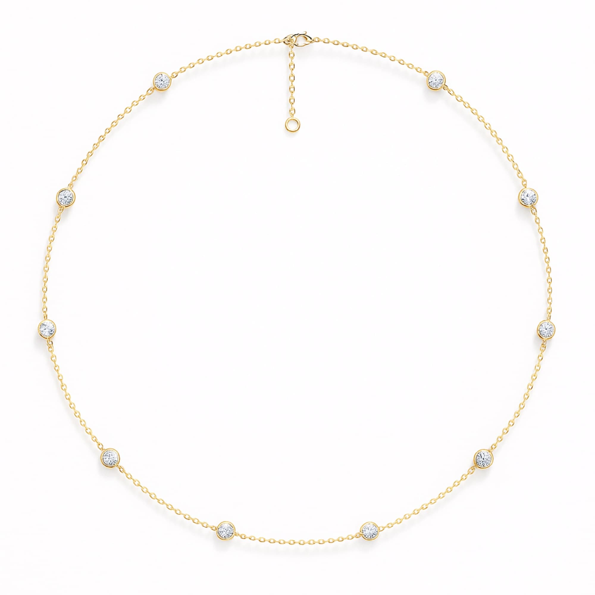 LGD Stationary Necklace (2 ct. tw.), Top view in yellow gold