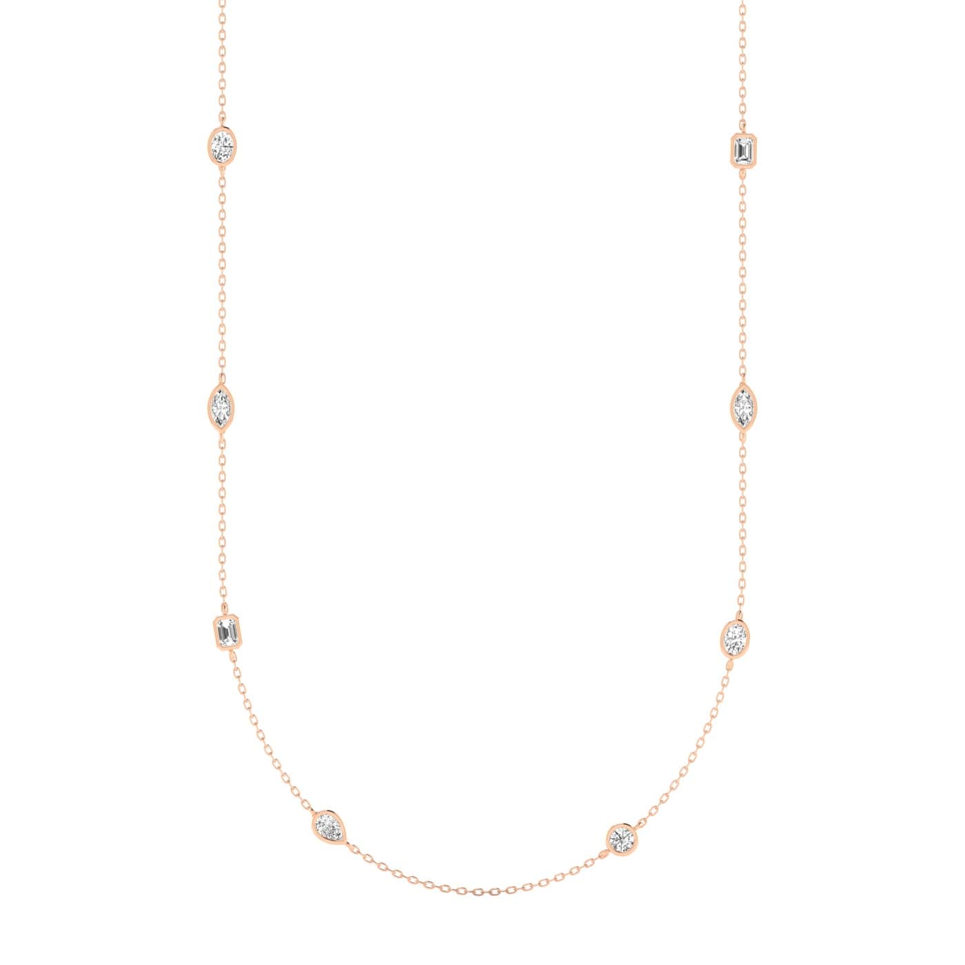 LGD Multi-Shape Stationary Necklace (1 ct. tw.), Front view in rose gold