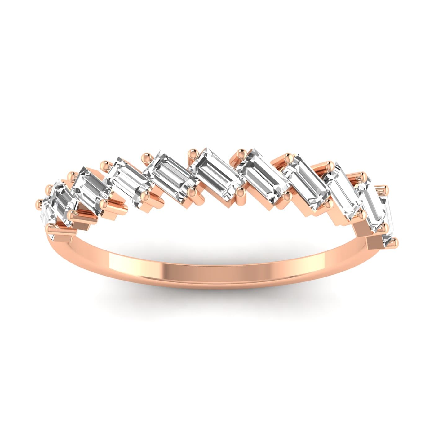LGD Baguette Ring (1/2 ct. tw.), Front view in rose gold