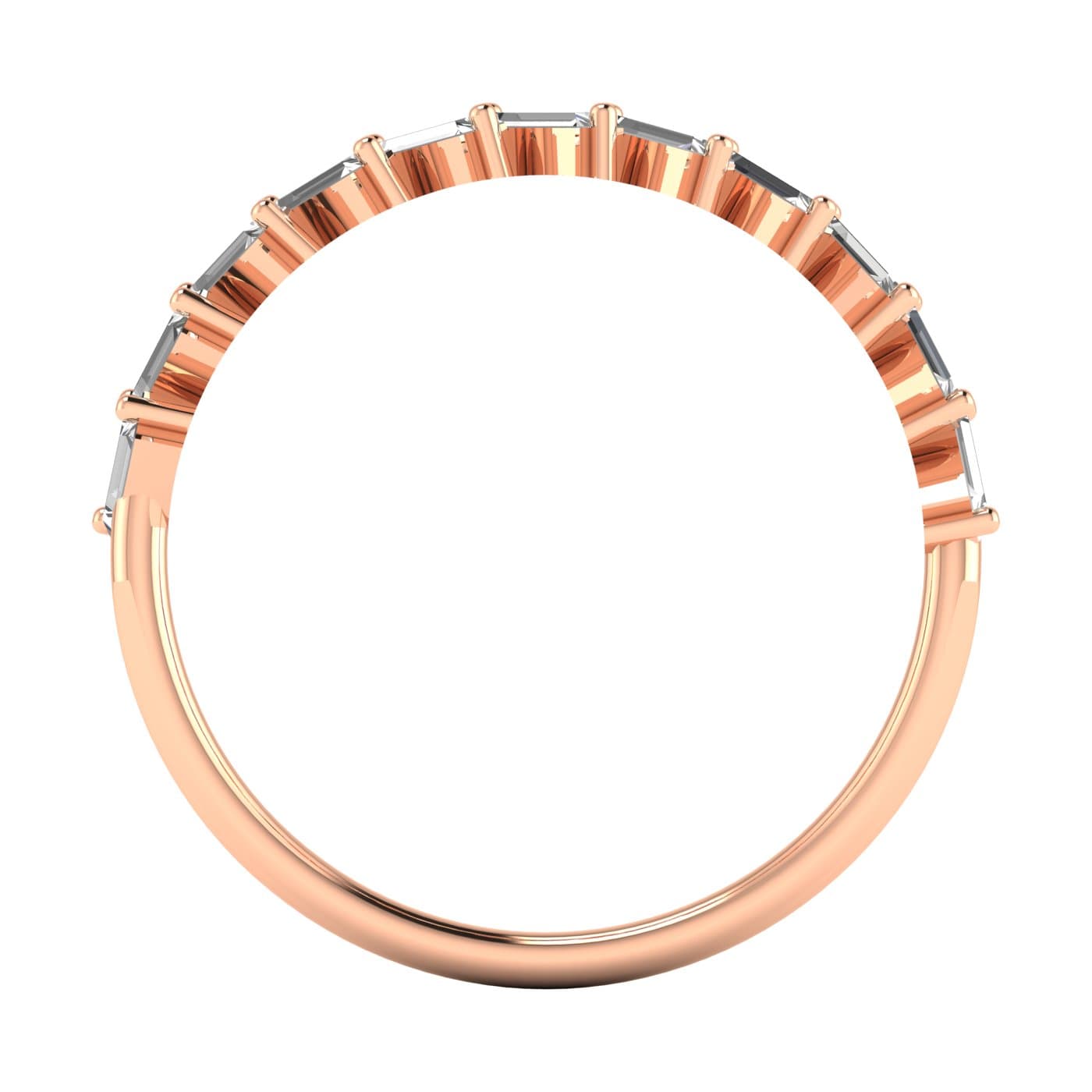 LGD Baguette Ring (1/2 ct. tw.), Side view in rose gold