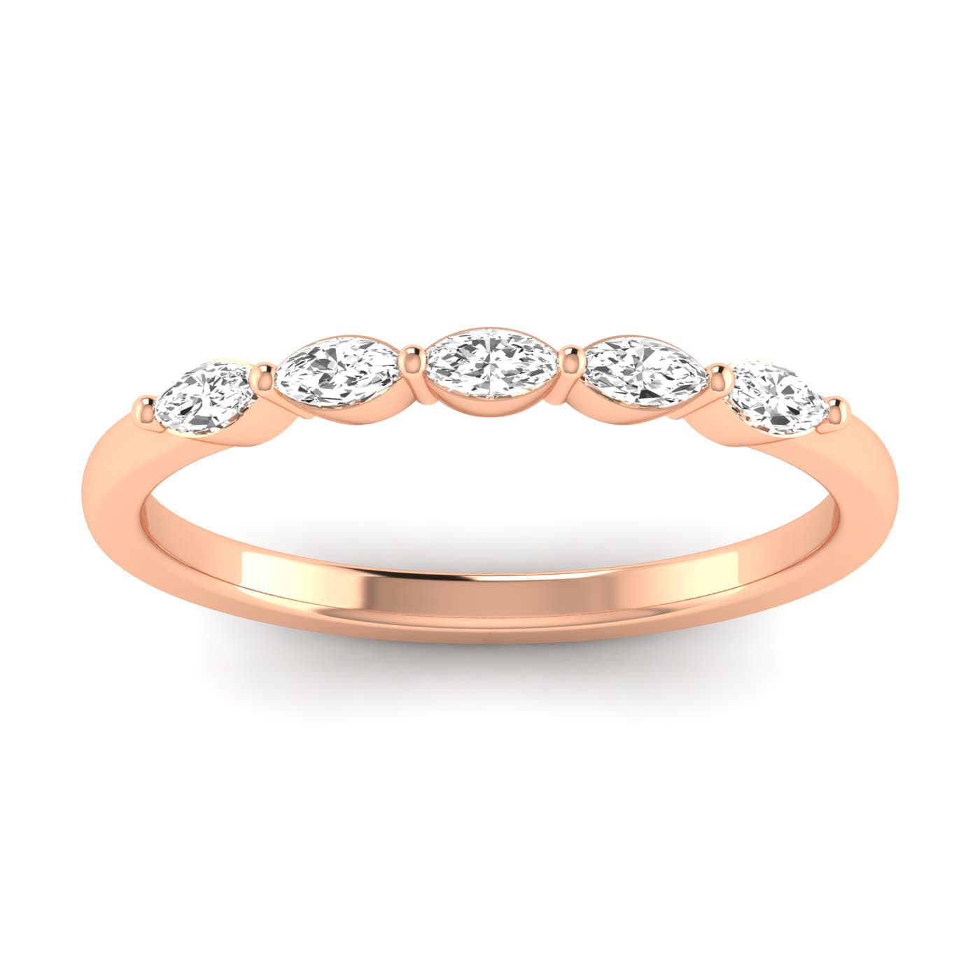 LGD 5-Stone Marquise Band (0.3 ct. tw.), Front view in rose gold