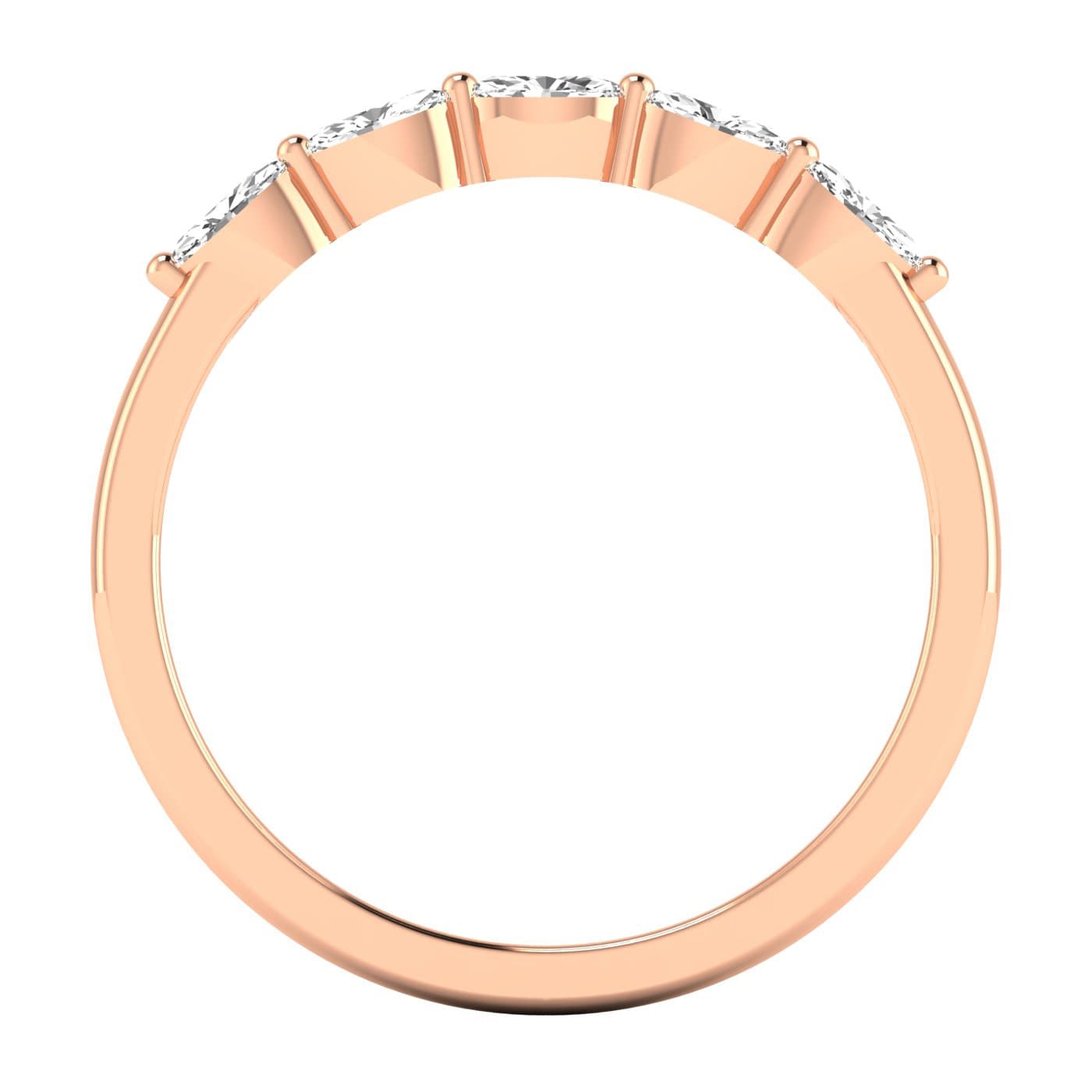 LGD 5-Stone Marquise Band (0.3 ct. tw.), Side view in rose gold
