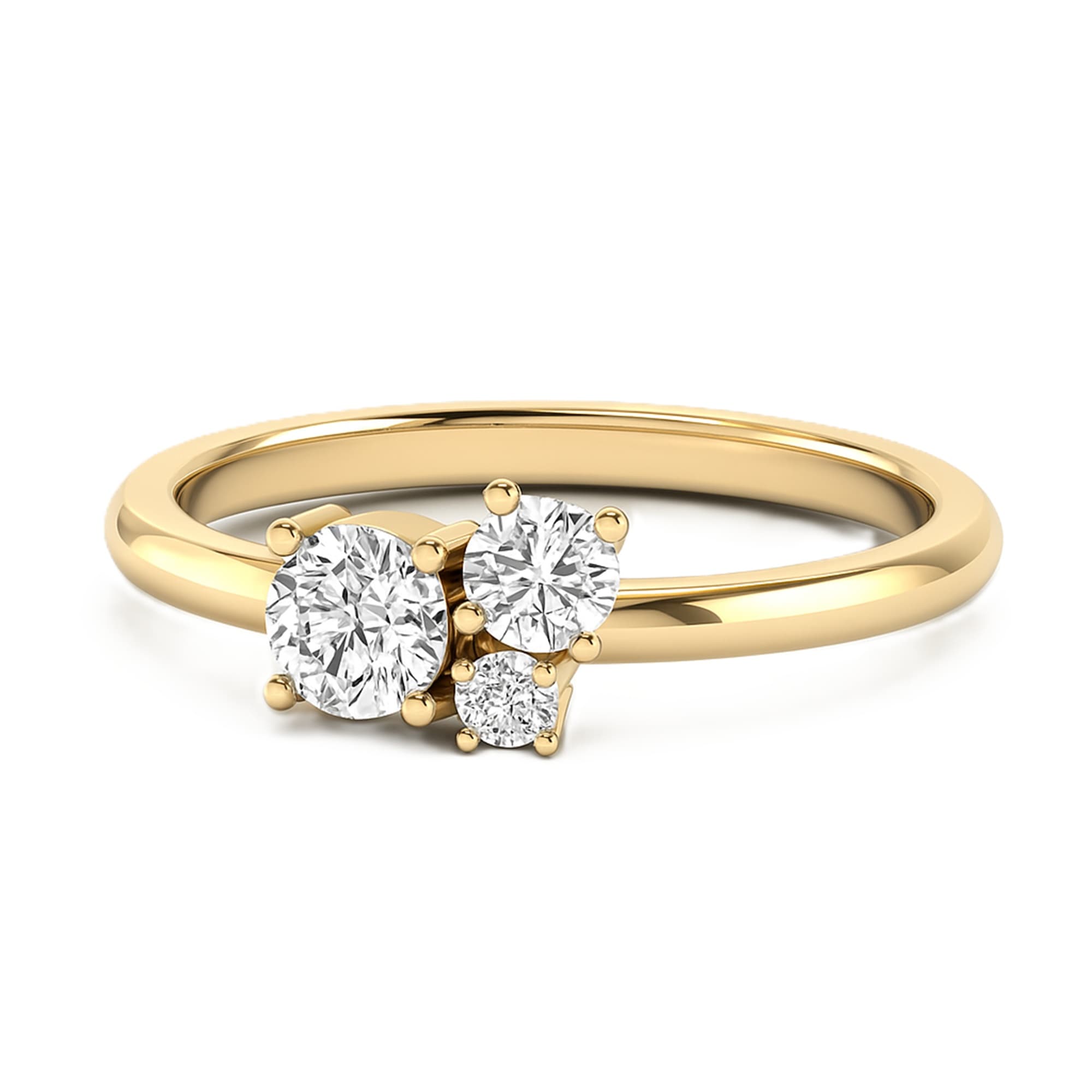 Round Stack Band (1/2 ct. tw.), On hand view in yellow gold