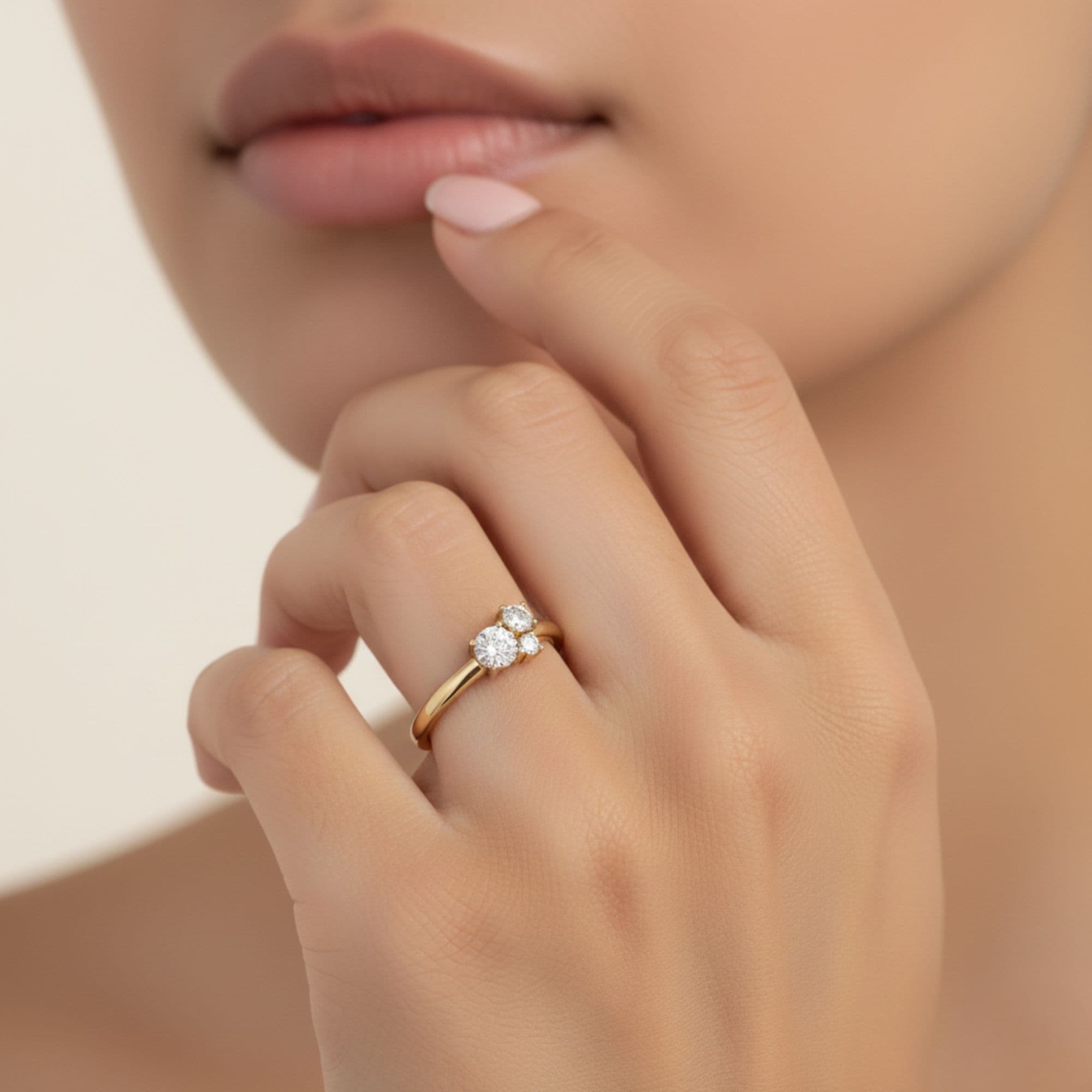 Round Stack Band (1/2 ct. tw.), Side view in yellow gold