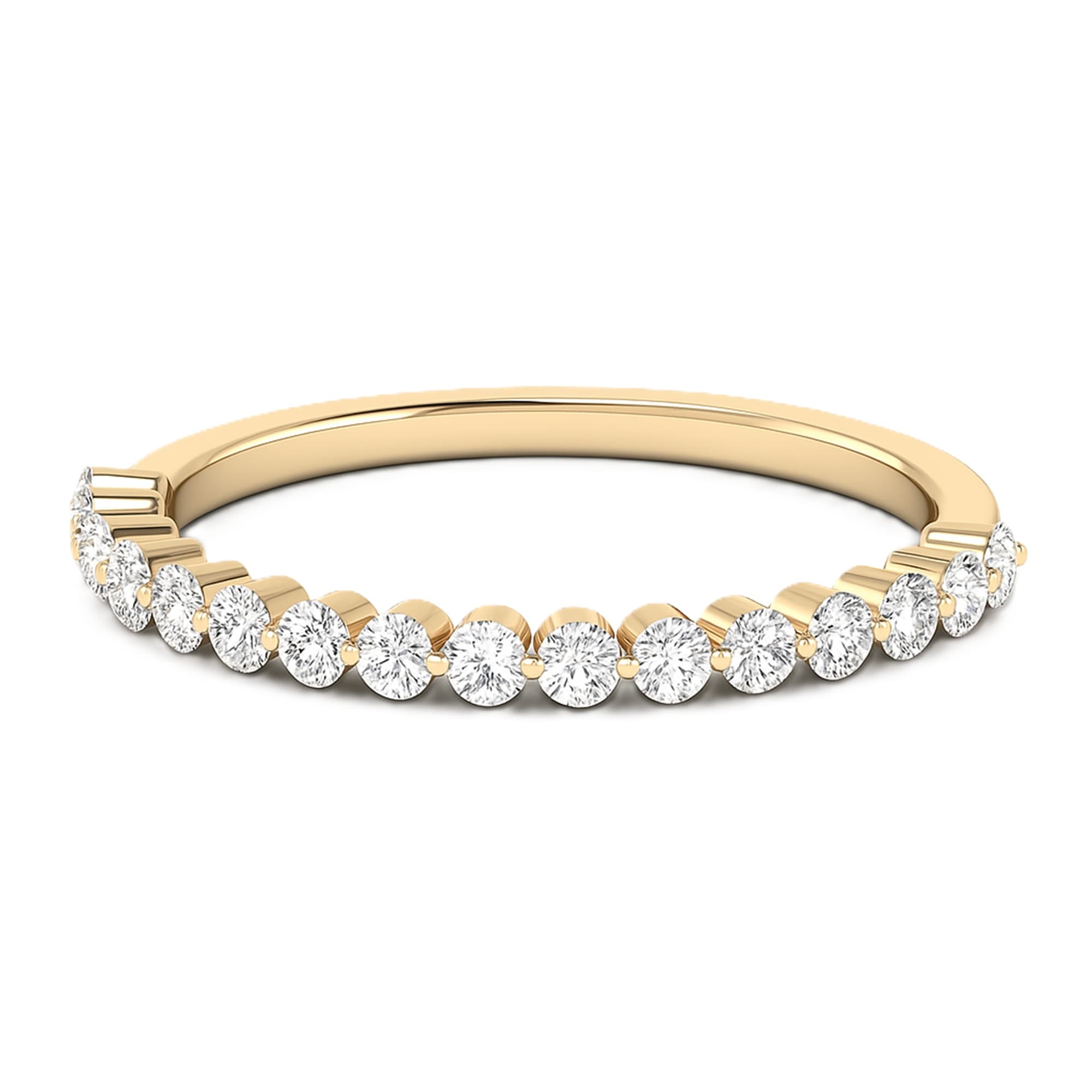 Round Half Band Stack (0.3 ct. tw.), On hand view in yellow gold