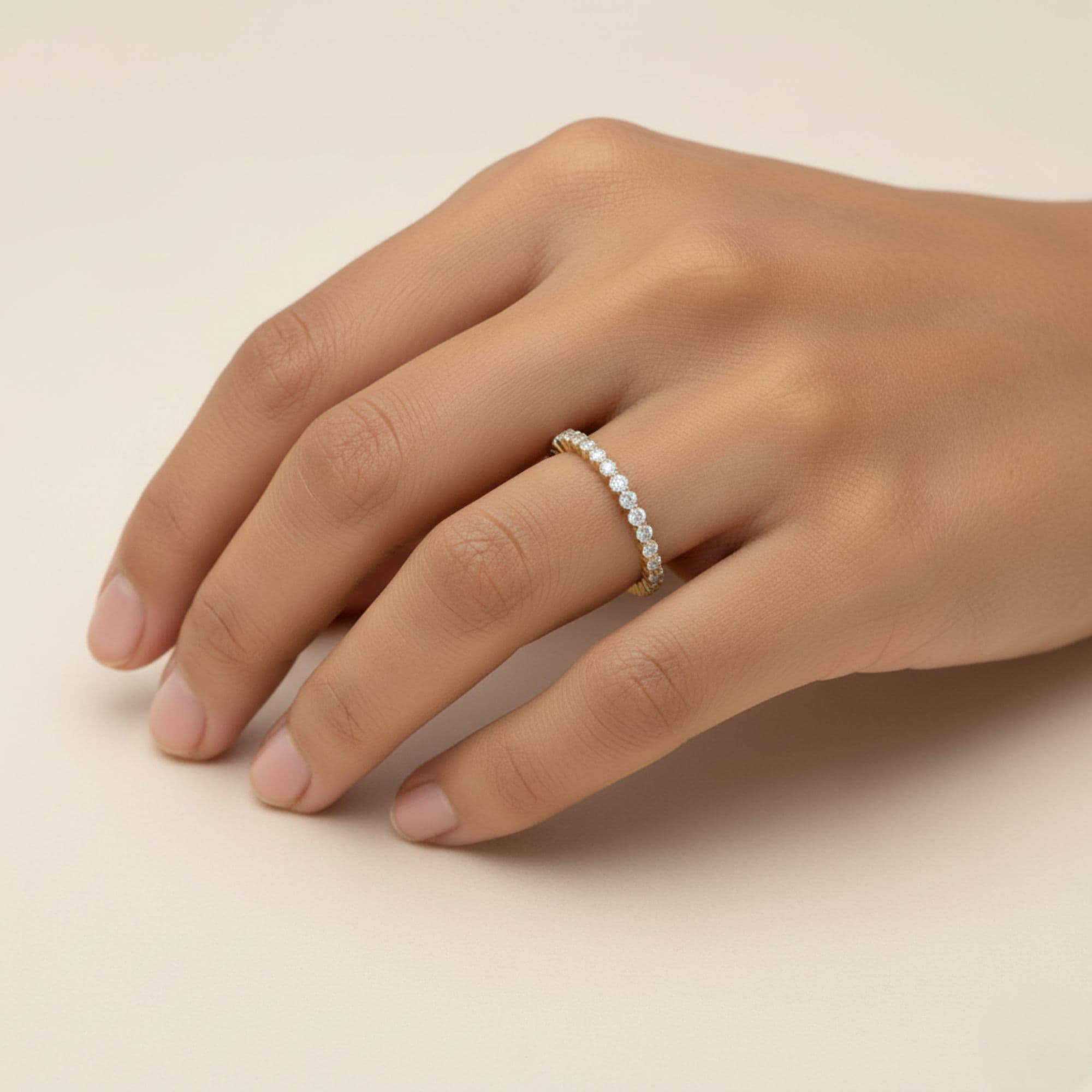Round Half Band Stack (0.3 ct. tw.), Side view in yellow gold