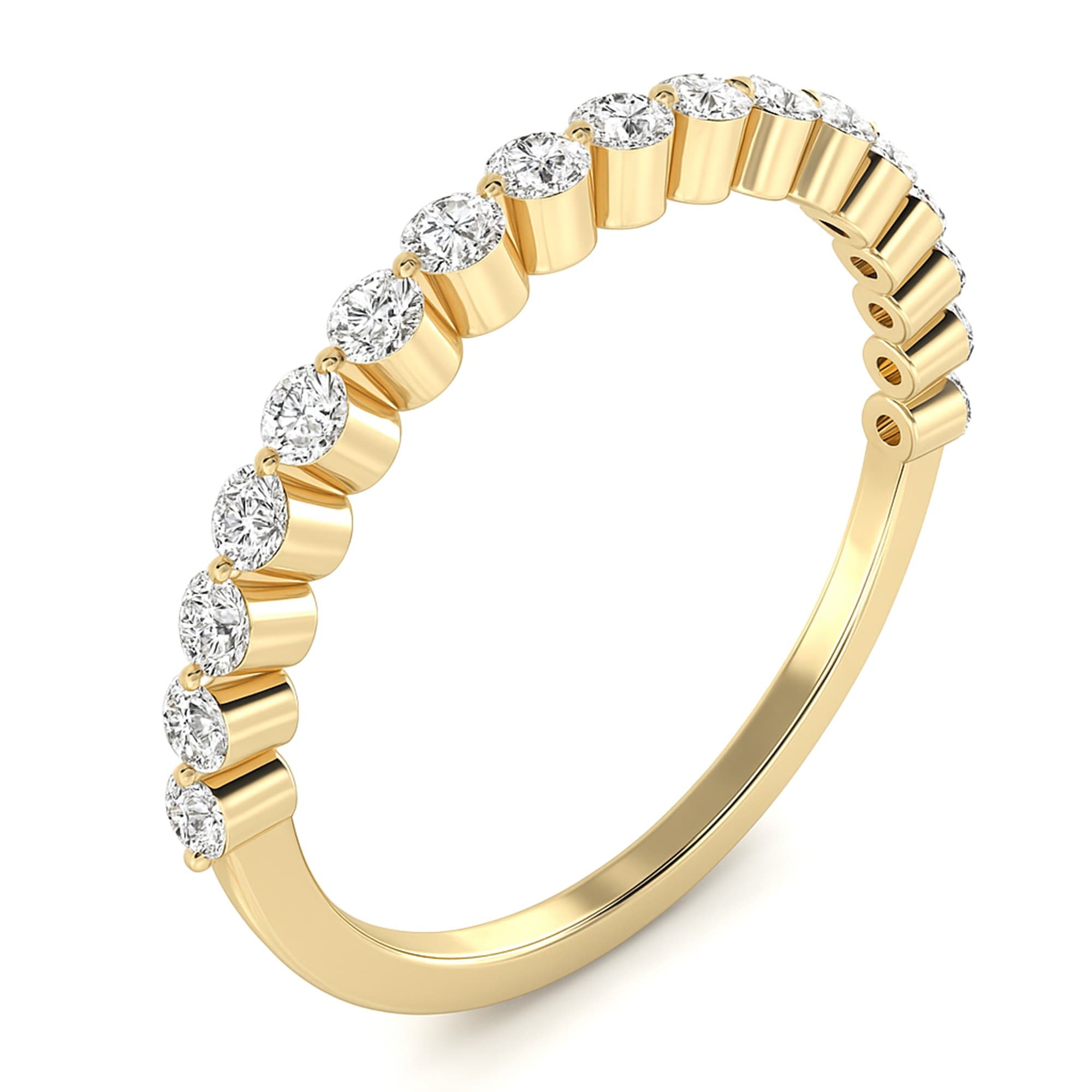 Round Half Band Stack (0.3 ct. tw.), Top view in yellow gold