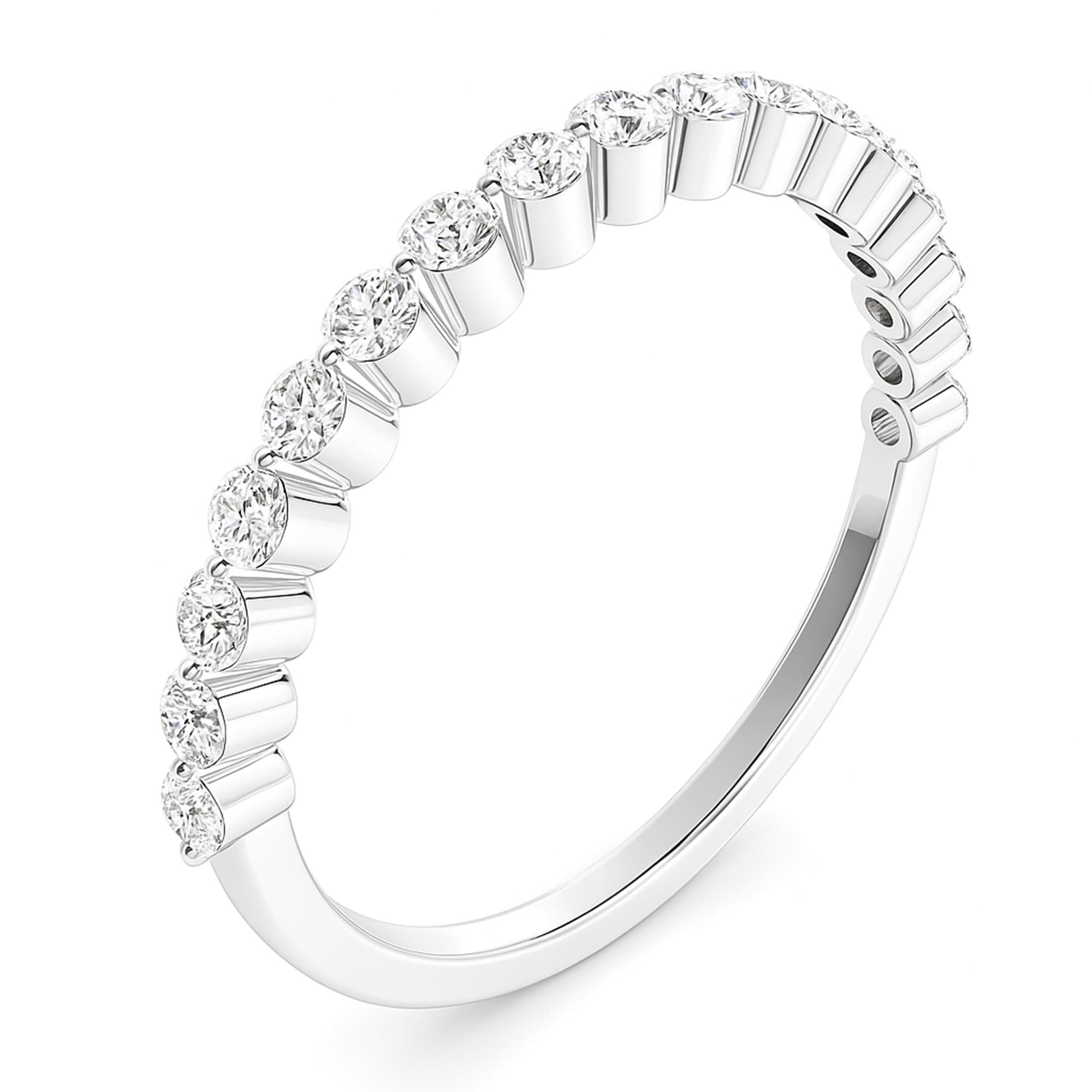 Round Half Band Stack (0.3 ct. tw.), Top view in white gold or platinum