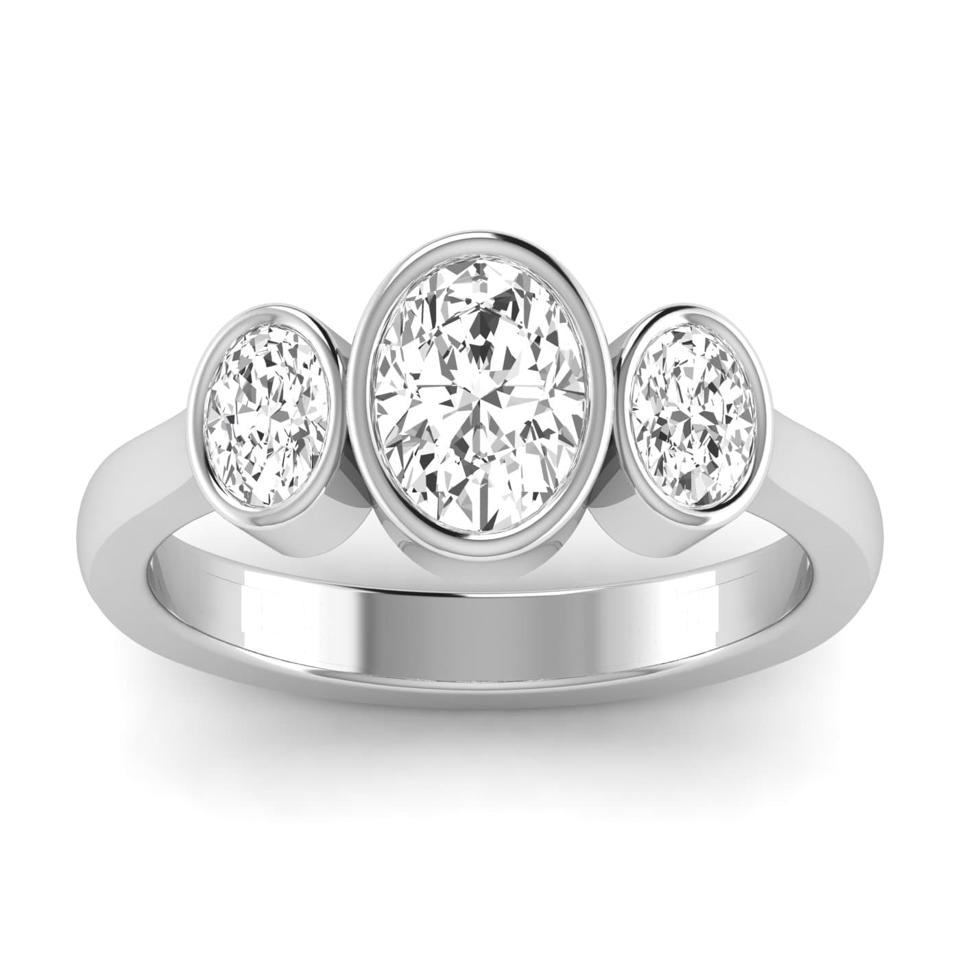 3 Stone Oval Ring — View 1